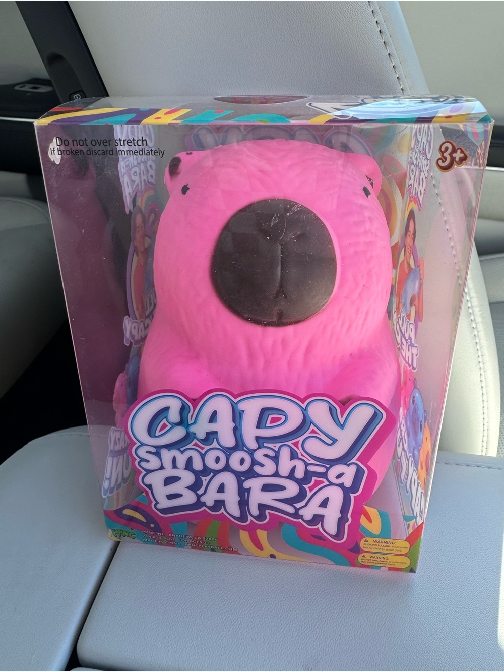Capy Smoosh-a Bara Pink Capybara Stretch Squishy Sensory Toy NIB
